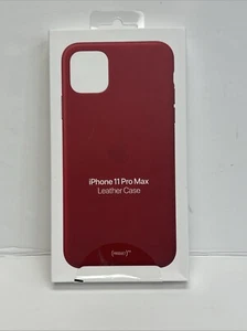 Custodia a scatto originale in vera pelle Apple per iPhone 11 Pro Max - Rosso - Foto 1 di 5