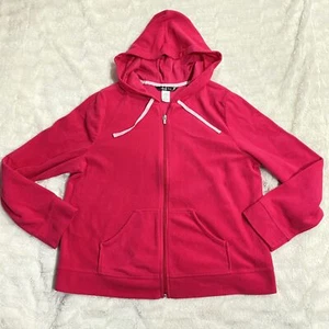 Jasmine Rose Hoodie Women Pink Size XL Drawstring Hooded Full Zip 100% Polyester - Picture 1 of 8