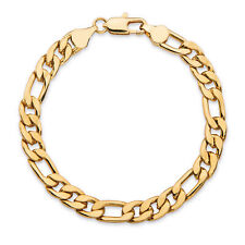PalmBeach Jewelry Men's Gold Ion-Plated Figaro-Link Chain Bracelet 8"