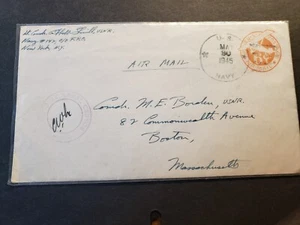 NAVY #142 Casablanca, French Morocco 1945 Censored WWII Naval Cover w/ Letter - Picture 1 of 3