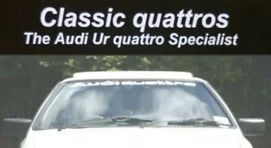 AUDI UR QUATTRO "Audi quattro" ADESIVO PARABREZZA SCRIPT-DECALCOMANIA LUNGA 80cm - Foto 1 di 2