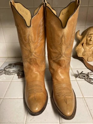 Rios Of Mercedes Texas винтажный коричневый желтовато-коричневый ковбойский вестерн справа 11,5 A слева 10 B - Изображение 1 из 4