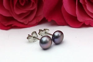 6mmL Echte Süßwasser Perlen Schmuck Ohrhänger Ohrringe Ohrstecker 925 Silber - Bild 1 von 1