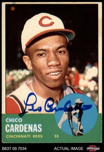 1963 Topps #203 Leo Cardenas Reds AUTO Signed - Picture 1 of 5