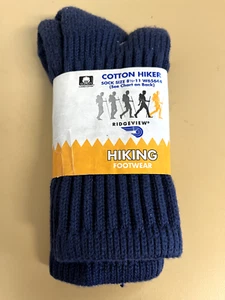 Calcetines de excursionista vintage de algodón Ridgeview, para mujer talla 8,5-11, nuevos con etiquetas, azul marino - Imagen 1 de 2