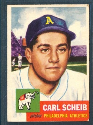 1953 Topps #57: CARL SCHEIB Philadelphia Athletics ~ EX - Image 1 of 2