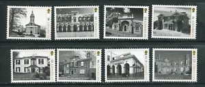 Juego de estampillas Guernsey 1480-1487 edificios diseñados por John Wilson MNH 2019 - Imagen 1 de 2