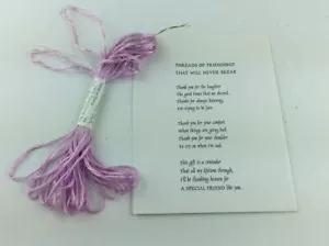 Pink Empress Silk Floss Thread With Friendship Poem Friends - Picture 1 of 4