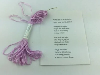 Pink Empress Silk Floss Thread With Friendship Poem Friends - Image 1 of 4