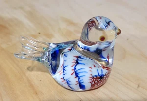 Vintage Kunst Glas Millefiori Vogel Briefbeschwerer/Figur 2,5" lang - Bild 1 von 5
