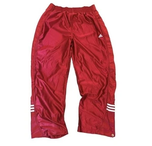 Adidas Basketball Pants Mens Large Red Shiny Silky Dazzle RARE Color  - Picture 1 of 4