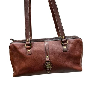 ⭐️⭐️ Etienne Aigner Leather Shoulder  Bag Handbag Purse Vtg Preppy 2 Tone Brown - Picture 1 of 24