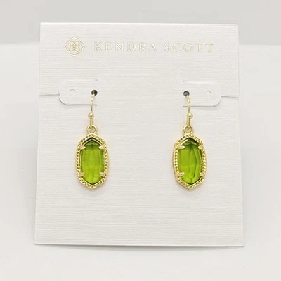Novos brincos de gota de ouro verde peridoto Kendra Scott Lee - Imagem 1 de 2