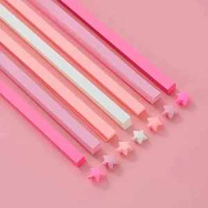 Colorful Star Paper Strip Single Sided Folding Star  Home Decoration - Picture 1 of 22