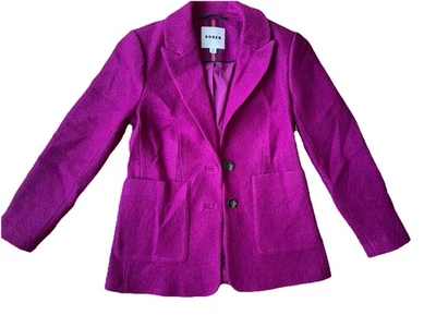 BODEN женщин Marylebone шерсти смесь фуксия пурпурный текстурированный блейзер куртка SZ 6P - Изображение 1 из 4