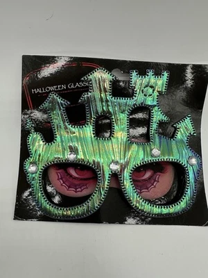 Colorful Iridescent Halloween Haunted HouseThemed Masquerade Party Mask Glasses - Image 1 of 4