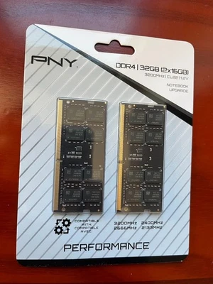 **NEW SEALED** PNY 32GB Performance DDR4 3200 MHz SO-DIMM Memory Kit (2 x 16GB) - Image 1 of 2