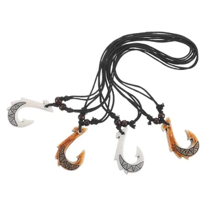 4 Pcs Fish Hook Necklace Travel Ethnic Necklaces Boho Jewelry - Picture 1 of 12