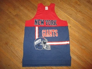 T-shirt vintage anni 80 19990 NEW YORK GIANTS TANK TOP di GARAN calcio NFL LARGE - Foto 1 di 3