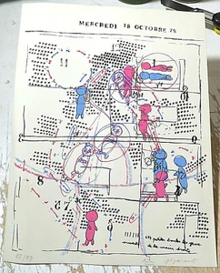 ART BRUT/JEAN LUC ET TITI PARANT/ 18 OCTOBRE/LITHOGRAPHIE A 99 EXEMPLAIRES/ - Picture 1 of 3