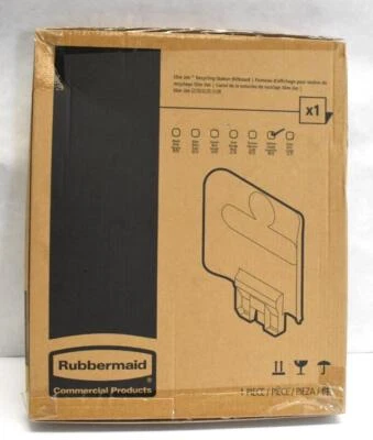 Valla publicitaria comercial Rubbermaid Slim Jim estación de reciclaje plástico amarillo Foto 1 de 4