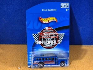 M9-97 HOT WHEELS 2nd COLLECTORS NATIONALS - S’COOL BUS #56267 - 2002 - BLUE -NIB - Picture 1 of 11