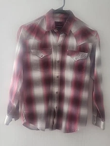 Roper Shirt Boys Size Large 12-14 Western Cowboy Long Sleeve Pearl Snap. - Picture 1 of 4