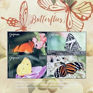 SELLOS DE MARIPOSAS GUYANA 2018 MNH JULIA MARIPOSAS CEBRA MOSAICO INSECTOS VIDA SILVESTRE - Imagen 1 de 1