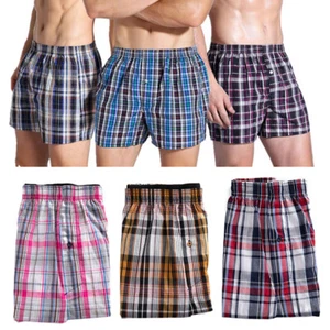 Men Boxer Shorts Trunk Plaid Checker Trunk Shorts Underwear Comfort US - Picture 1 of 26
