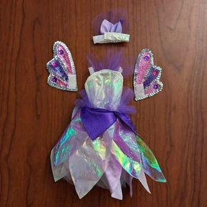 Abito da fata angelo iridescente Barbie bianco e viola con copricapo e ali paillettes - Foto 1 di 21