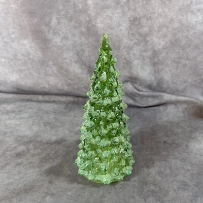 Tabletop LED Lighted Flocked Christmas Tree 7” Tall Tested And Working - Image 1 of 4
