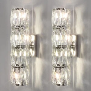Crystal Wall Sconces Indoor, Modern Sconces Wall Lighting Fixtures Indoor Chr... - Picture 1 of 11