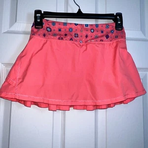 ivivva by Lululemon Girl's Set the Pace Coral Pink Pleated Skirt Size 10 - Picture 1 of 6