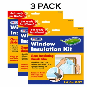 FENSTERDÄMMSATZ SCHRUMPF PASSEND DURCHSICHTIG DOPPELVERGLASUNG FILM ZUG AUSSCHLIESSLICH KALT - Bild 1 von 54