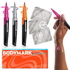 BODYMARK Groovy Pack, Temporary Tattoo Marker, 3-Count Markers, 6 Stencils