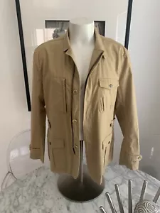 $495 Mens THEORY Sleek Cotton Zaken Raleigh Safari Field Jacket in Beige Size XL - Picture 1 of 18
