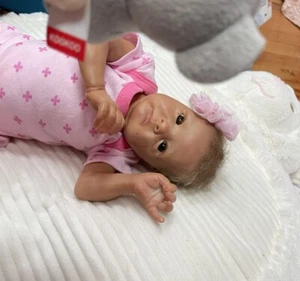 Reborn Baby Doll Tink di Bonnie capelli biondi castani prematuro - Foto 1 di 24