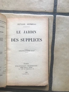 OKTAVE MIRBEAU. LE JARDIN DES SUPPLICES Zimmermann Fasquelle 75. Jahrtausend 1922 - Bild 1 von 5