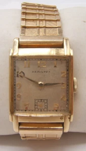 HAMILTON 14K GOLD FILLED WRIST WATCH 19J 982 MOVEMENT WORKING - Picture 1 of 13