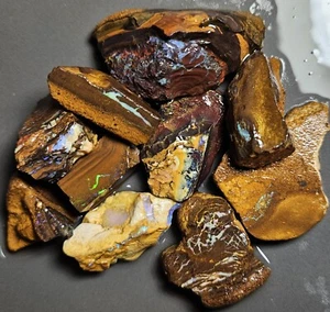 Boulder Opal Rough Parcel From Yowah Blue Purple Green Matrix Lapidary 397 Carat - Bild 1 von 24