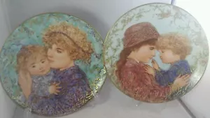 2 STUNNING "EDNA HIBEL" MOTHER'S DAY PLATES 1988 &1989, GOLD ENHANCED EXC. 8.5" - Picture 1 of 12