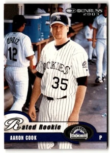 2003 Donruss Rated Rookie Aaron Cook #41 Colorado Rockies - Picture 1 of 2