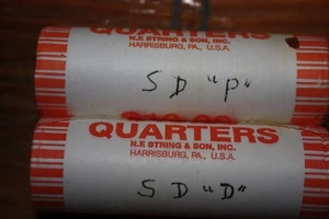 2007-P & D South Dakota State Quarter Bank Rolls, BU - Picture 1 of 2