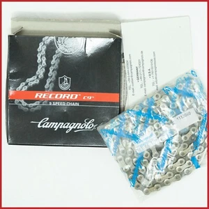 NUEVO DE LOTE ANTIGUO CAMPAGNOLO RECORD C9 CN99-RE09 CADENA BICICLETA DE CARRETERA CARRERAS ANTIGUAS 9S VELOCIDAD - Imagen 1 de 3
