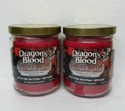 Vela tarro Smoke Odor Exterminator 13 oz, juego de dos velas sangre de dragón. Foto 1 de 2