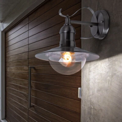 LED Retro Wand Leuchte Fassaden Filament Laterne Garten Veranda Lampe Edelstahl - Bild 1 von 4