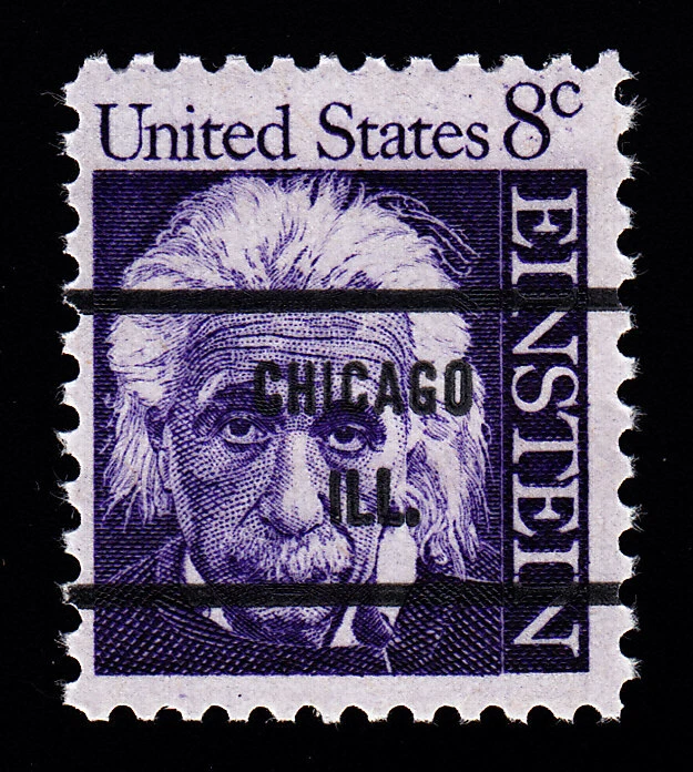1285 Albert Einstein 8c Bureau Precancel “Chicago ILL." PSS-71 MNH OG - Image 1 of 1