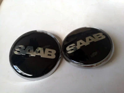 2pcs Saab Front Hood Emblem Badge Decal Symbol 68mm Rear Trunk 9-3 93 95 - Image 1 of 3