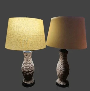 Wicker Woven Natural Rattan Table Lamp Decorative 15" Tall Boho - Picture 1 of 2