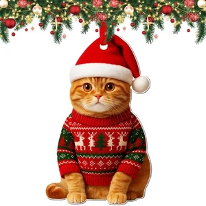 2025 Cat Christmas Ornament Decor for Tree | Unique Acrylic Christmas Ornamen... - Foto 1 di 8